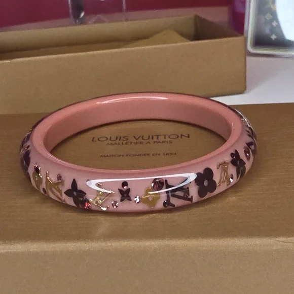 Full Incl Louis Vuitton Swarovski Crystal Monogram Resin Bangle! - Picture 1 of 14